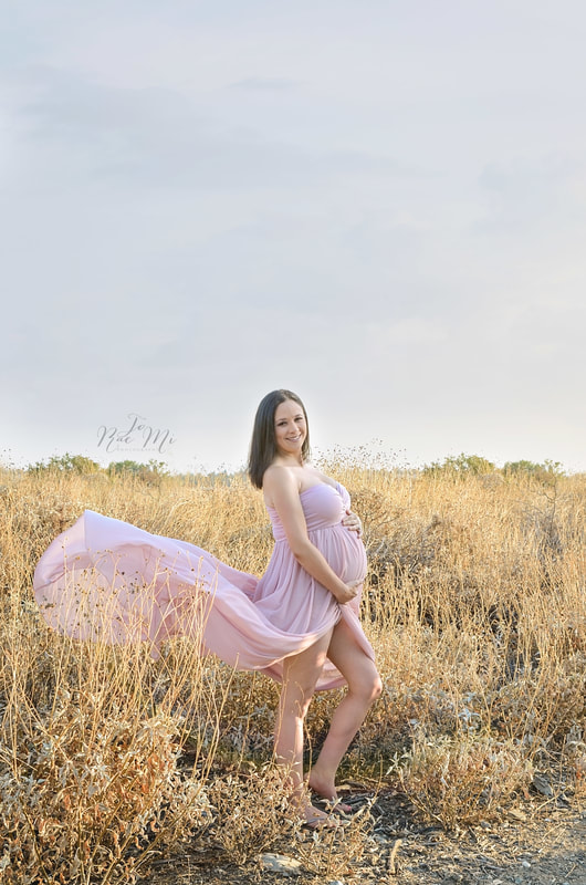 a gorgeous mama-to-be in flowing pink gown {azusa maternity photographer}