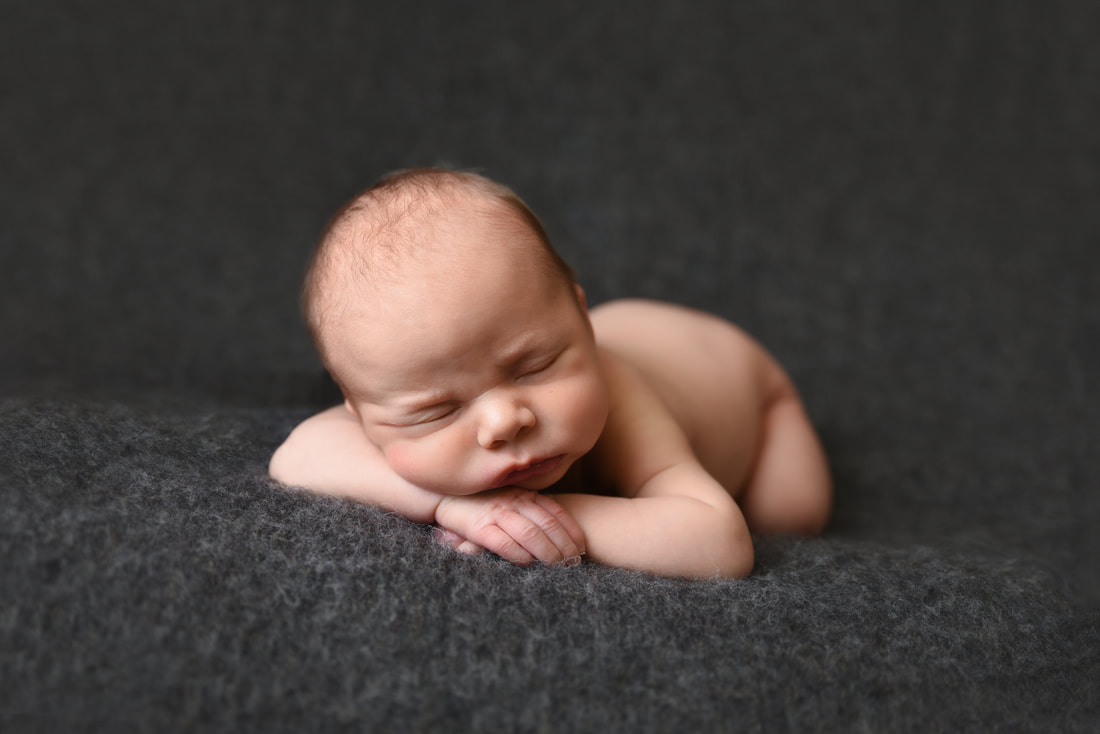 early bird baby boy on grey blanket {norco newborn photography}