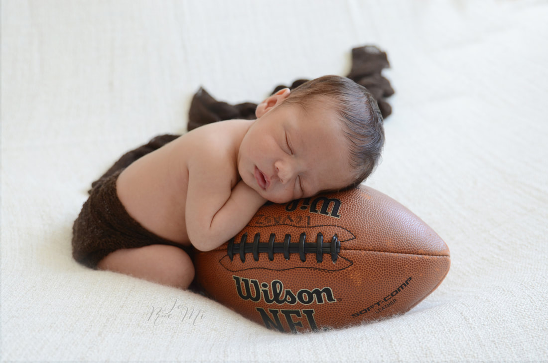 11 day old baby boy football fan {glendora newborn photographer}